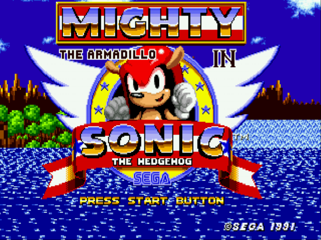Mighty the Armadillo in Sonic 1 (Knuckles Chaotix Sprites) Title Screen